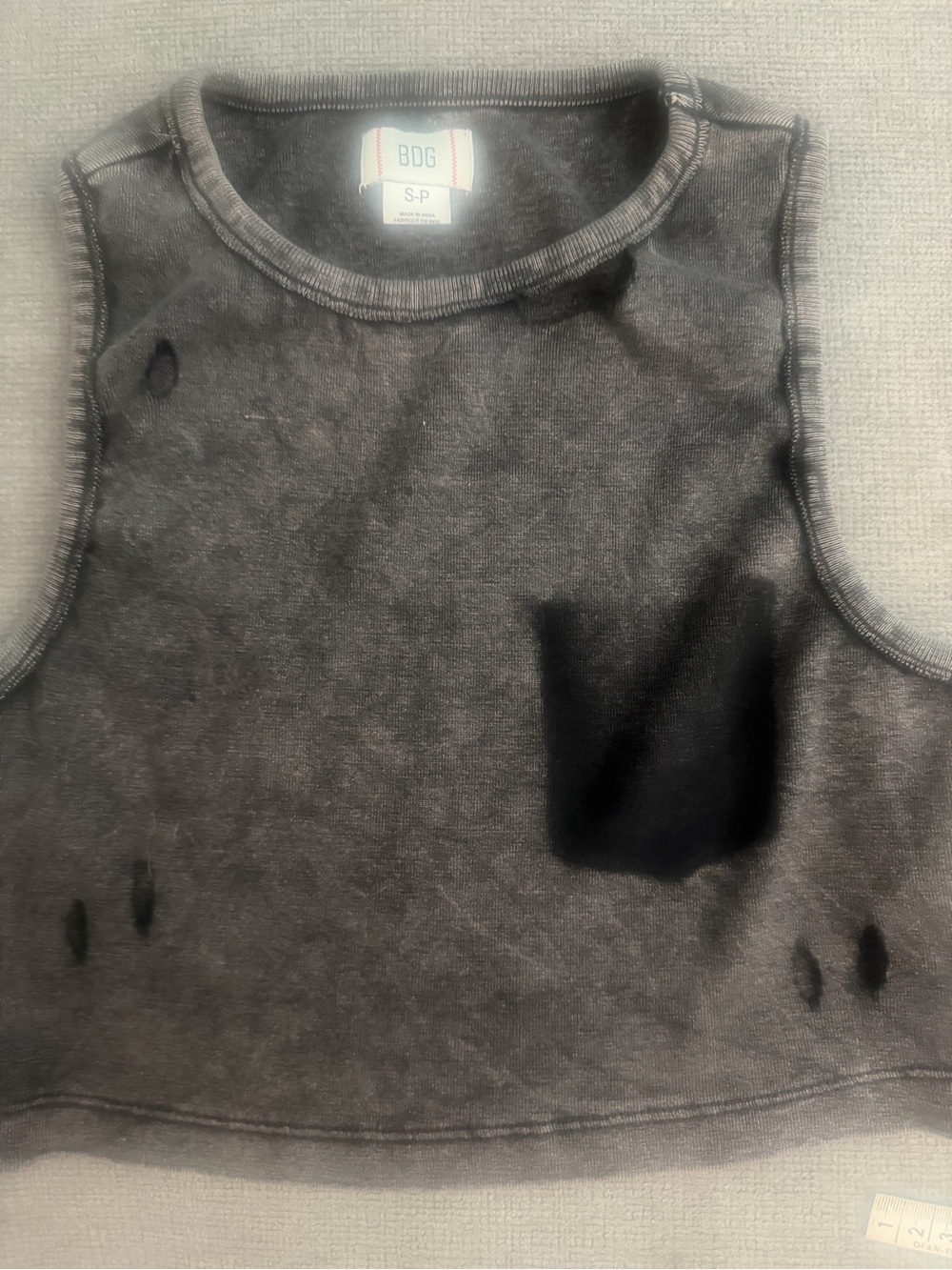 BDG Black Distressed Tank Top